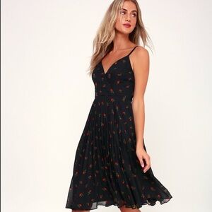 Rose Print Midi Dress